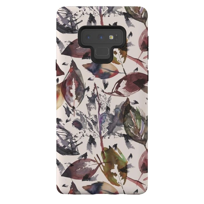 Galaxy Note 9 StrongFit Trendy Autumn Leaves by Ninola Design