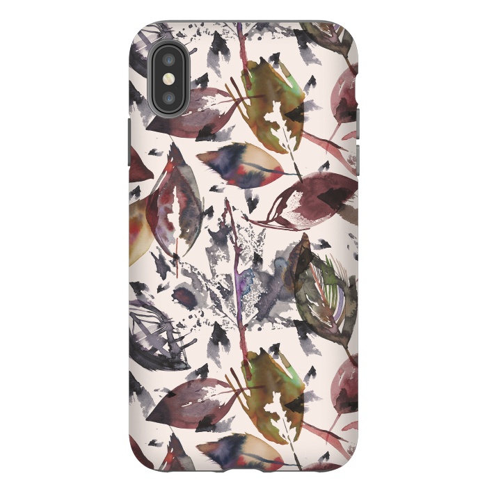 iPhone Xs Max StrongFit Trendy Autumn Leaves by Ninola Design