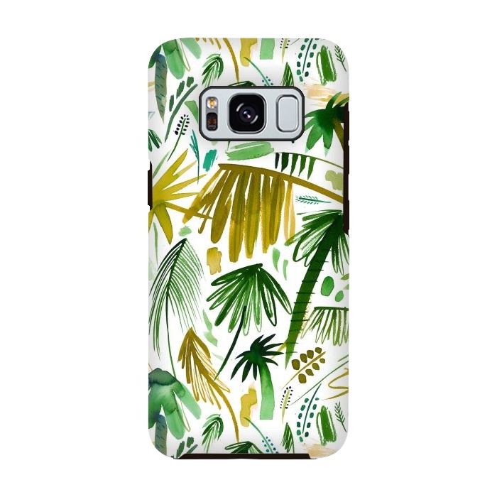 Galaxy S8 StrongFit Brushstrokes Tropical Palms by Ninola Design