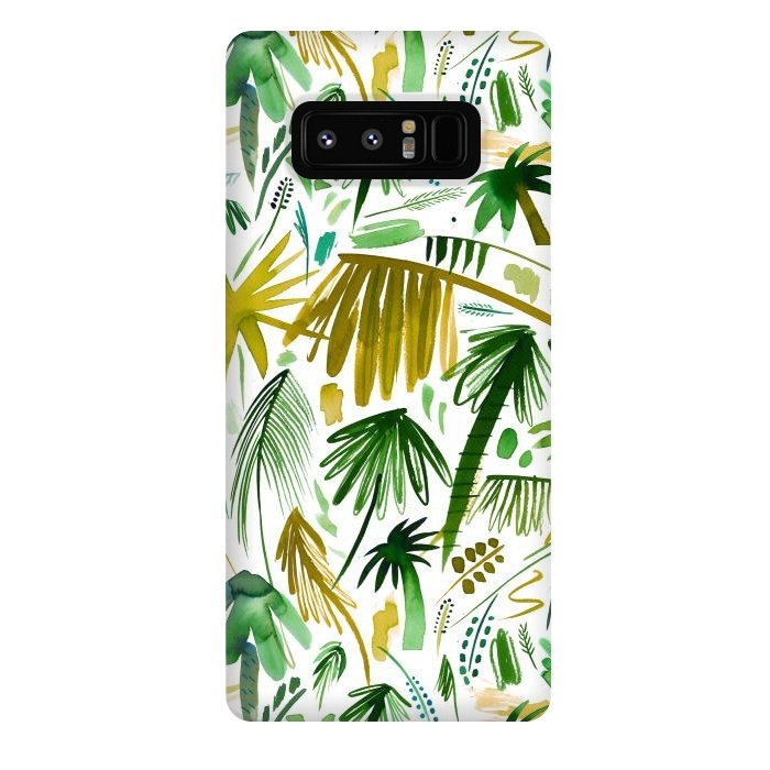 Galaxy Note 8 StrongFit Brushstrokes Tropical Palms by Ninola Design