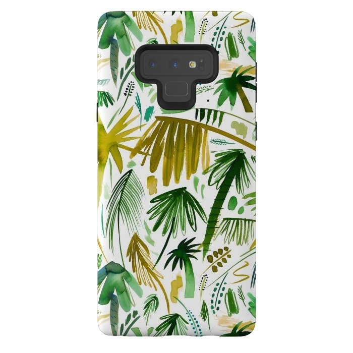 Galaxy Note 9 StrongFit Brushstrokes Tropical Palms by Ninola Design