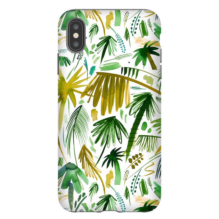 iPhone Xs Max StrongFit Brushstrokes Tropical Palms by Ninola Design
