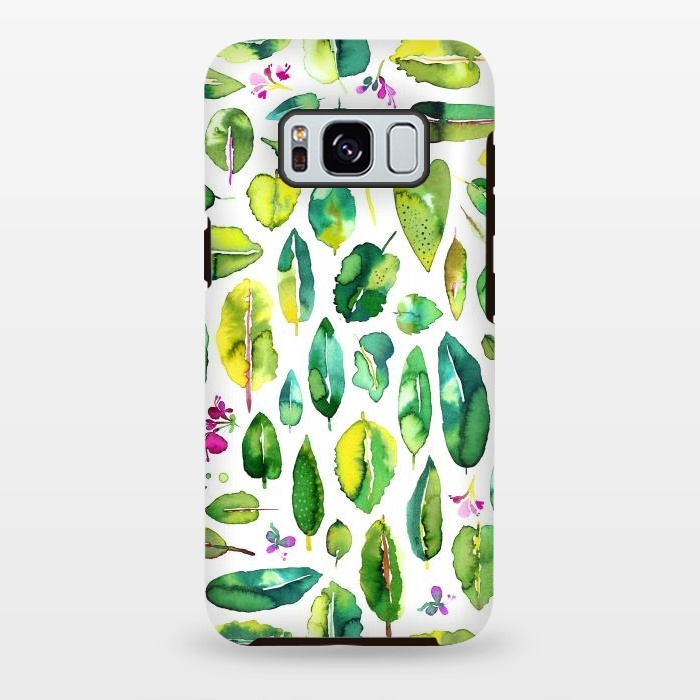 Galaxy S8 plus StrongFit Botanical Green Leaves by Ninola Design
