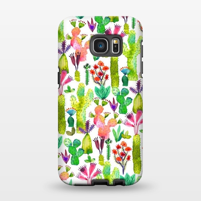 Galaxy S7 EDGE StrongFit Funny Cacti Garden by Ninola Design