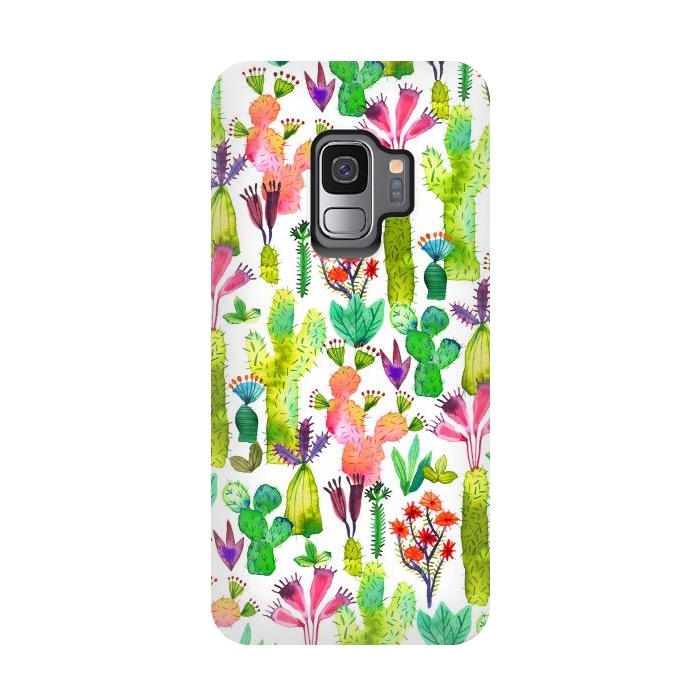 Galaxy S9 StrongFit Funny Cacti Garden by Ninola Design