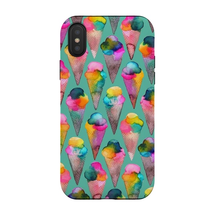 iPhone Xs / X StrongFit Ice Cream Summer Cones by Ninola Design