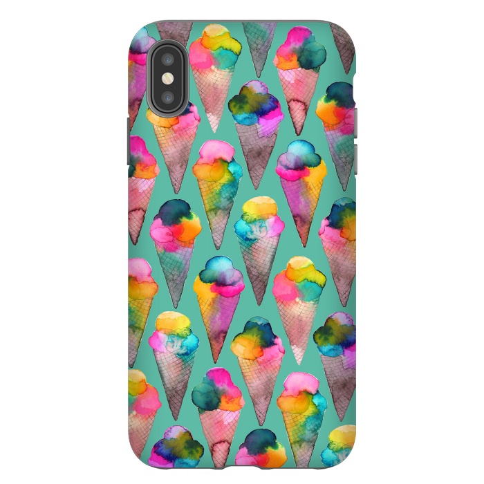 iPhone Xs Max StrongFit Ice Cream Summer Cones by Ninola Design