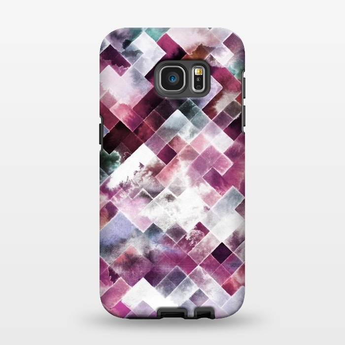 Galaxy S7 EDGE StrongFit Moody Geometry Pink Neon by Ninola Design