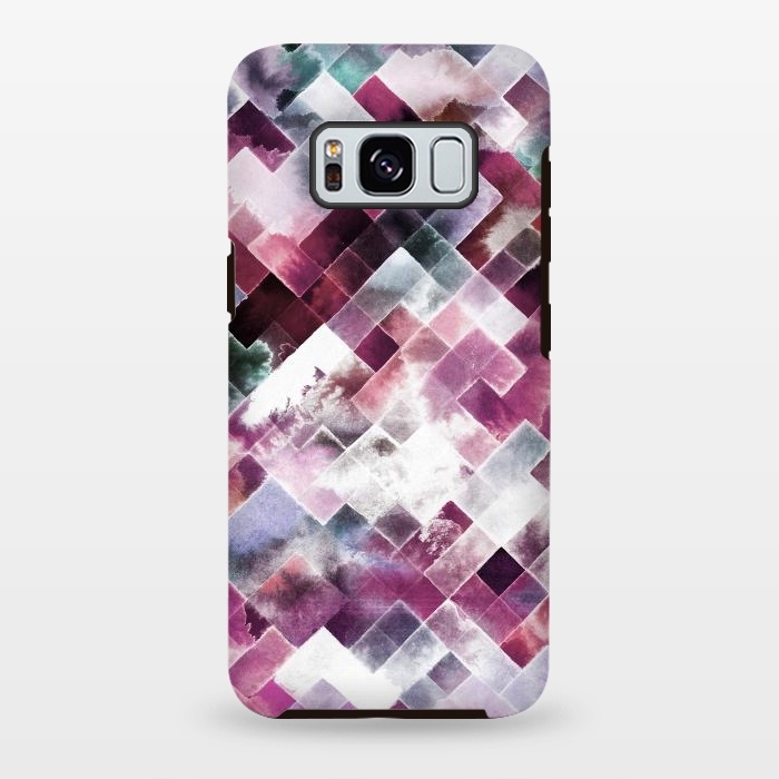 Galaxy S8 plus StrongFit Moody Geometry Pink Neon by Ninola Design