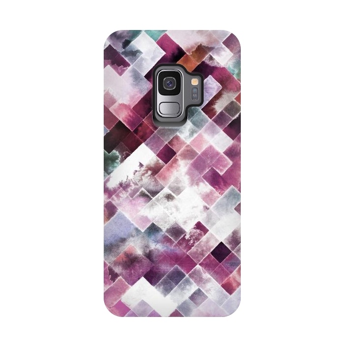 Galaxy S9 StrongFit Moody Geometry Pink Neon by Ninola Design