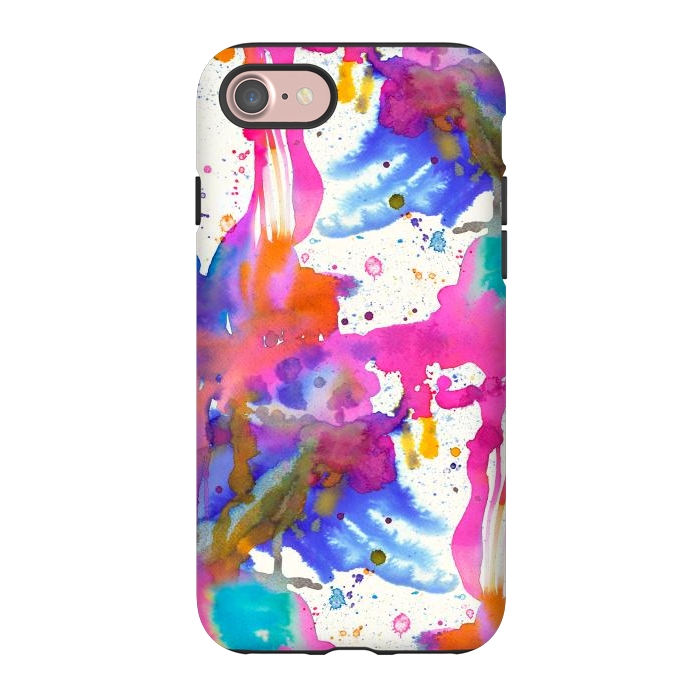 iPhone 7 StrongFit Paint Splashes Pink by Ninola Design