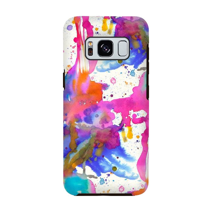 Galaxy S8 StrongFit Paint Splashes Pink by Ninola Design