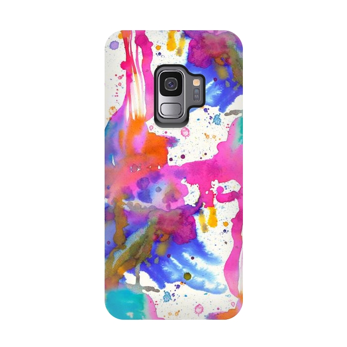 Galaxy S9 StrongFit Paint Splashes Pink by Ninola Design