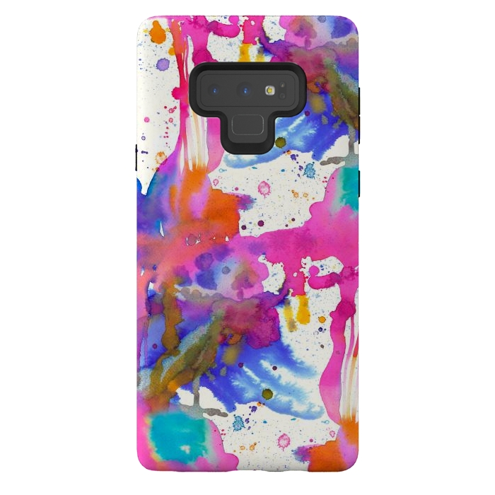 Galaxy Note 9 StrongFit Paint Splashes Pink by Ninola Design