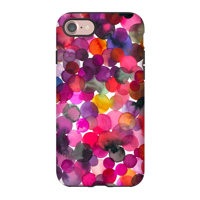 iPhone 7 StrongFit Overlapped Watercolor Dots by Ninola Design
