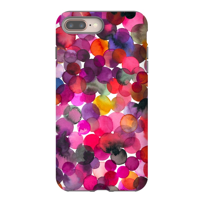 iPhone 7 plus StrongFit Overlapped Watercolor Dots by Ninola Design