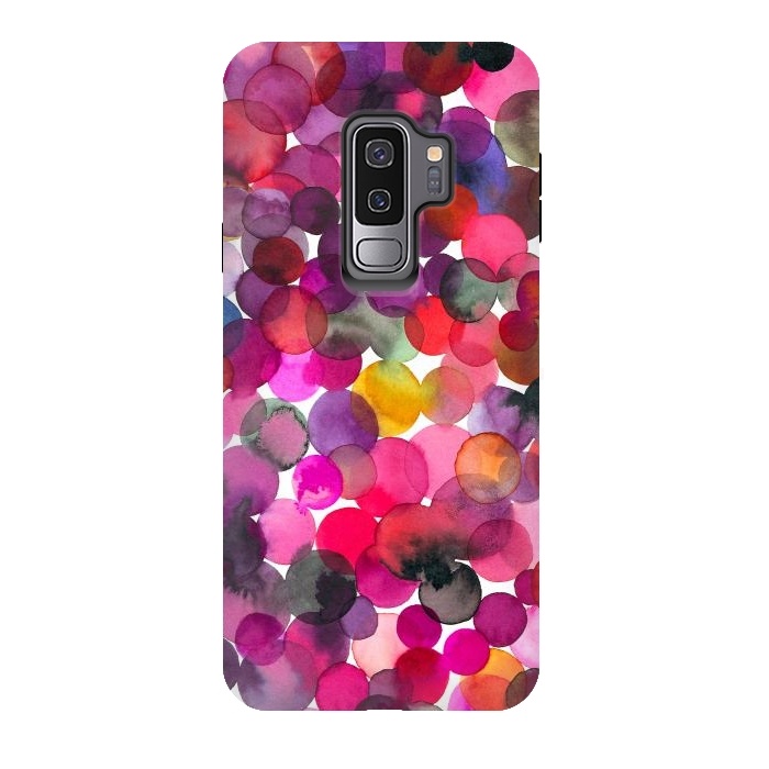 Galaxy S9 plus StrongFit Overlapped Watercolor Dots by Ninola Design