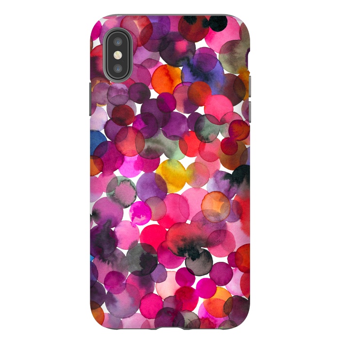 iPhone Xs Max StrongFit Overlapped Watercolor Dots by Ninola Design