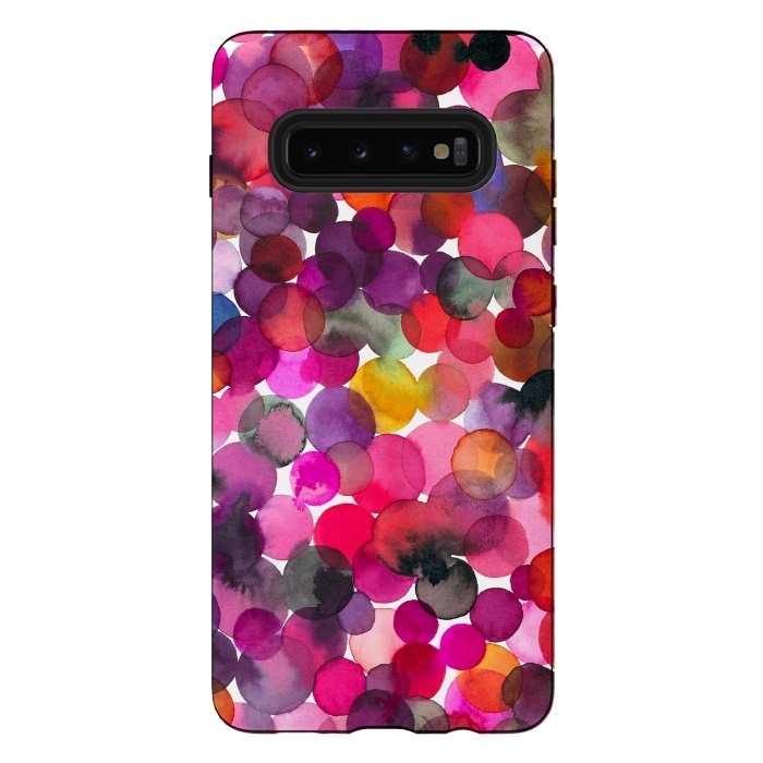 Galaxy S10 plus StrongFit Overlapped Watercolor Dots by Ninola Design