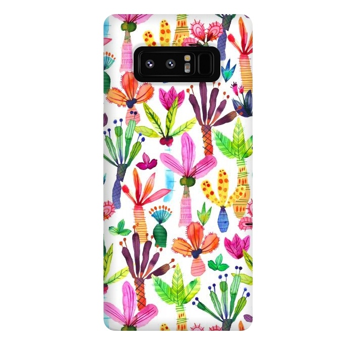 Galaxy Note 8 StrongFit Cute Palms Garden by Ninola Design
