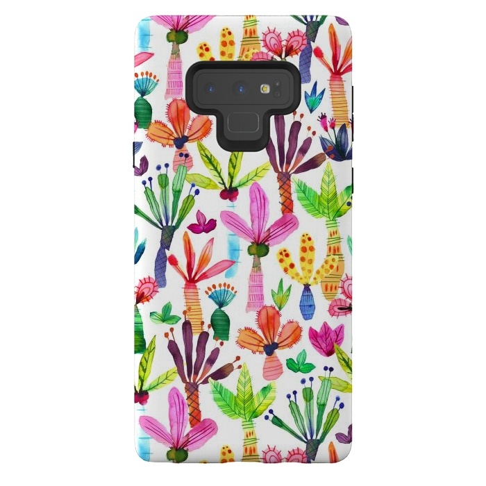 Galaxy Note 9 StrongFit Cute Palms Garden by Ninola Design