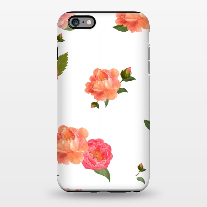 iPhone 6/6s plus StrongFit ORANGE PINK FLORAL PRINT by MALLIKA