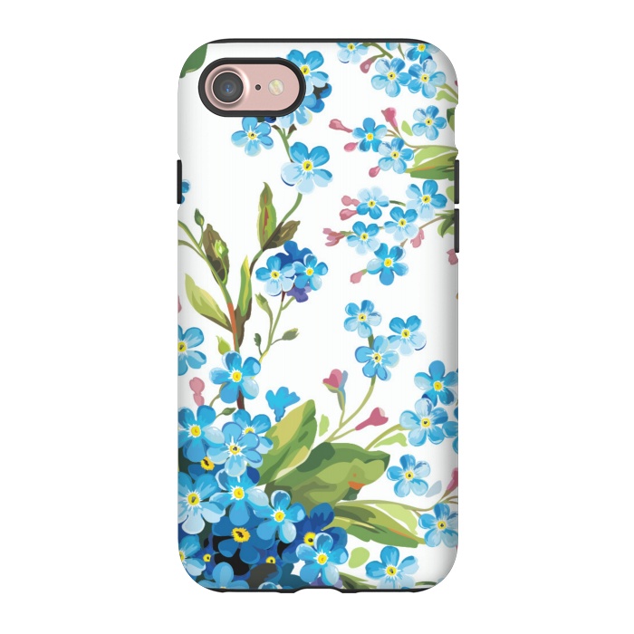 iPhone 7 StrongFit BLUE FLORAL PRINT 2  by MALLIKA