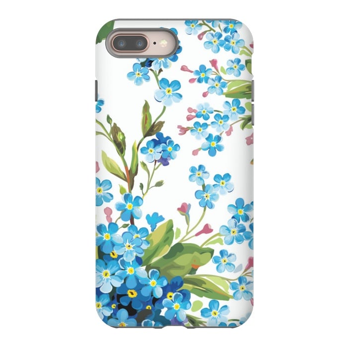 iPhone 7 plus StrongFit BLUE FLORAL PRINT 2  by MALLIKA