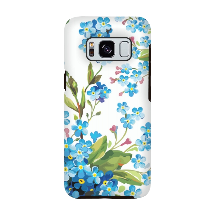 Galaxy S8 StrongFit BLUE FLORAL PRINT 2  by MALLIKA
