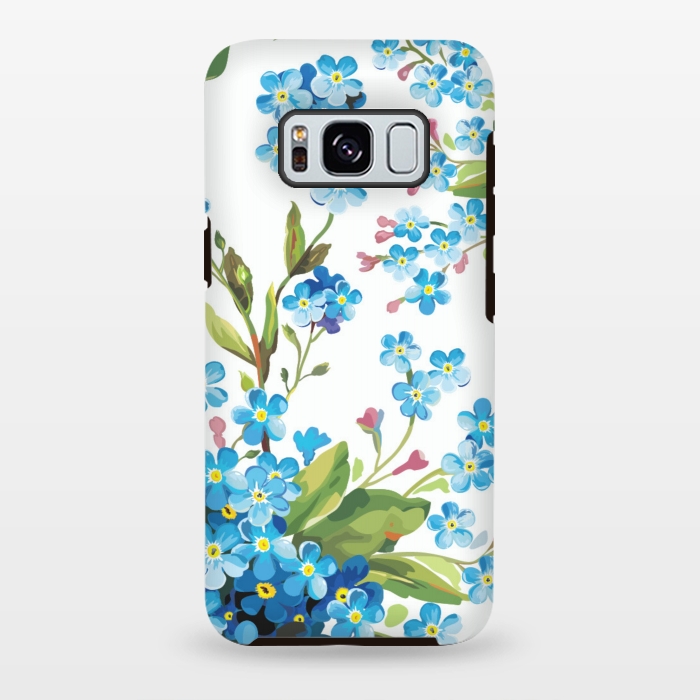 Galaxy S8 plus StrongFit BLUE FLORAL PRINT 2  by MALLIKA