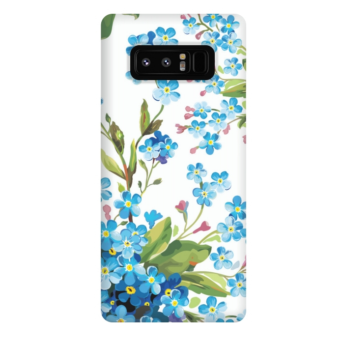 Galaxy Note 8 StrongFit BLUE FLORAL PRINT 2  by MALLIKA