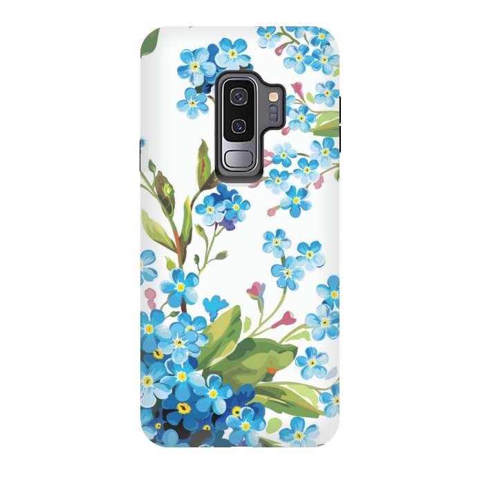 Galaxy S9 plus StrongFit BLUE FLORAL PRINT 2  by MALLIKA
