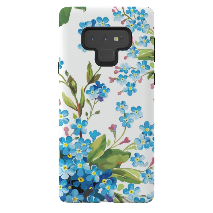 Galaxy Note 9 StrongFit BLUE FLORAL PRINT 2  by MALLIKA