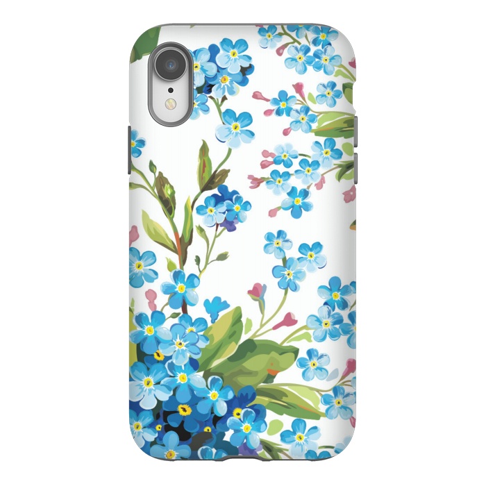 iPhone Xr StrongFit BLUE FLORAL PRINT 2  by MALLIKA