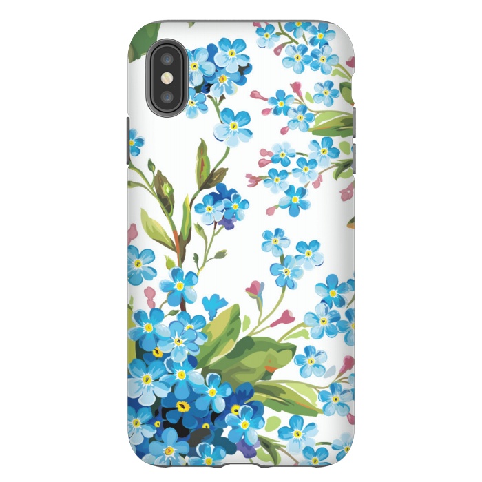 iPhone Xs Max StrongFit BLUE FLORAL PRINT 2  by MALLIKA