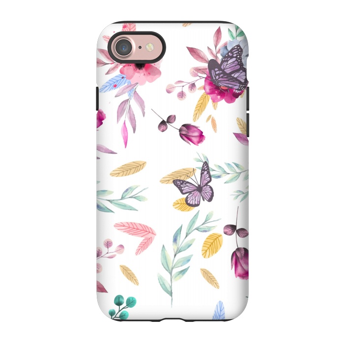 iPhone 7 StrongFit BUTTERFLY FLORAL PRINT by MALLIKA