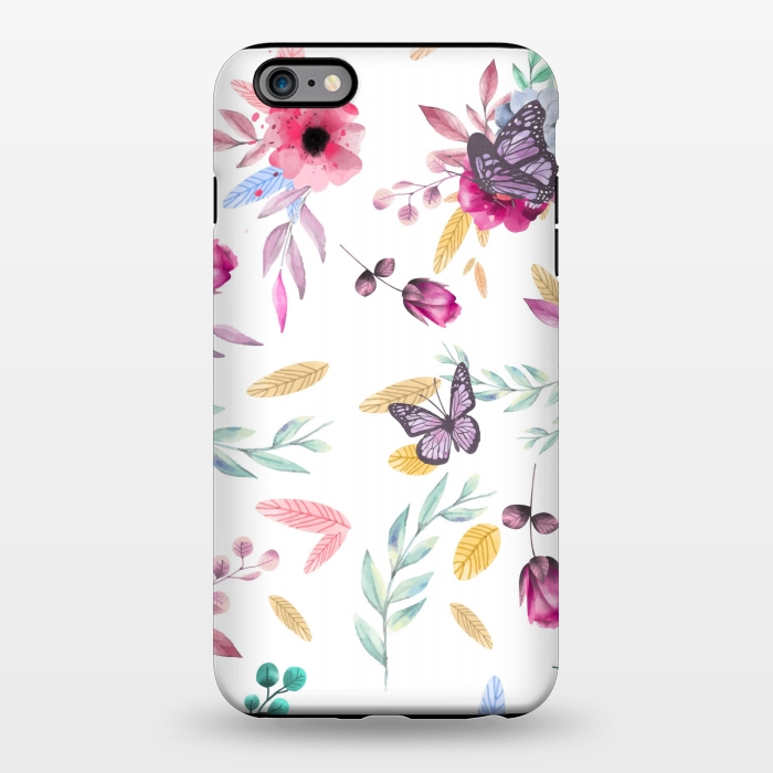 iPhone 6/6s plus StrongFit BUTTERFLY FLORAL PRINT by MALLIKA
