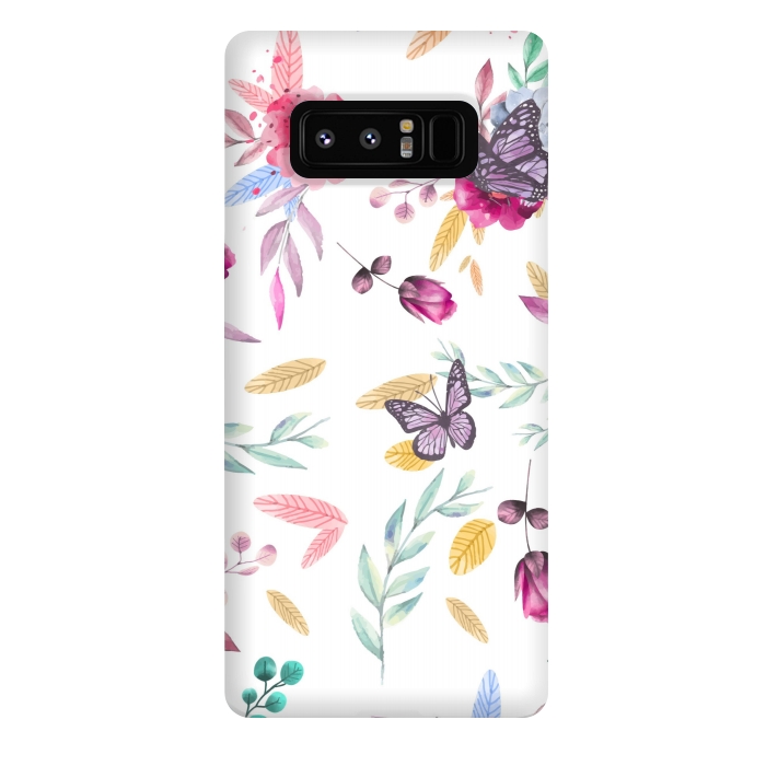 Galaxy Note 8 StrongFit BUTTERFLY FLORAL PRINT by MALLIKA