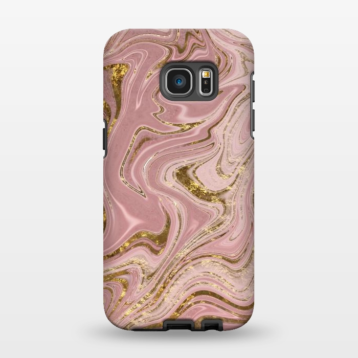 Galaxy S7 EDGE StrongFit Rosegold Marbled Elegance 2 by Andrea Haase