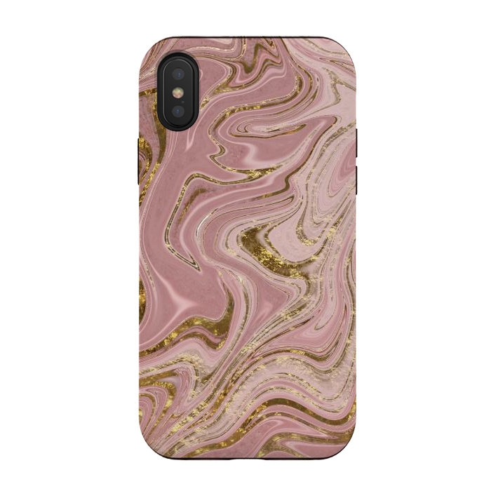 iPhone Xs / X StrongFit Rosegold Marbled Elegance 2 by Andrea Haase