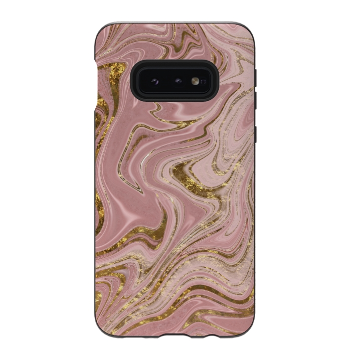 Galaxy S10e StrongFit Rosegold Marbled Elegance 2 by Andrea Haase