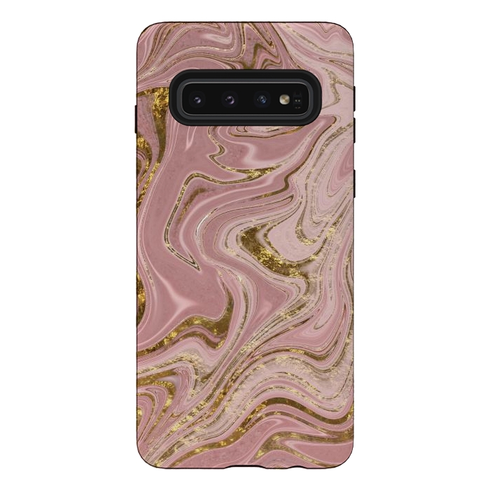 Galaxy S10 StrongFit Rosegold Marbled Elegance 2 by Andrea Haase
