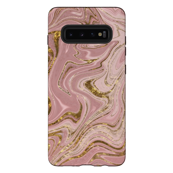 Galaxy S10 plus StrongFit Rosegold Marbled Elegance 2 by Andrea Haase