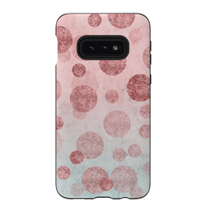 Galaxy S10e StrongFit Rosegold Confetti Elegance by Andrea Haase