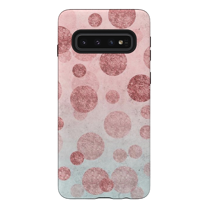 Galaxy S10 StrongFit Rosegold Confetti Elegance by Andrea Haase