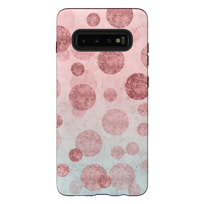 Galaxy S10 plus StrongFit Rosegold Confetti Elegance by Andrea Haase