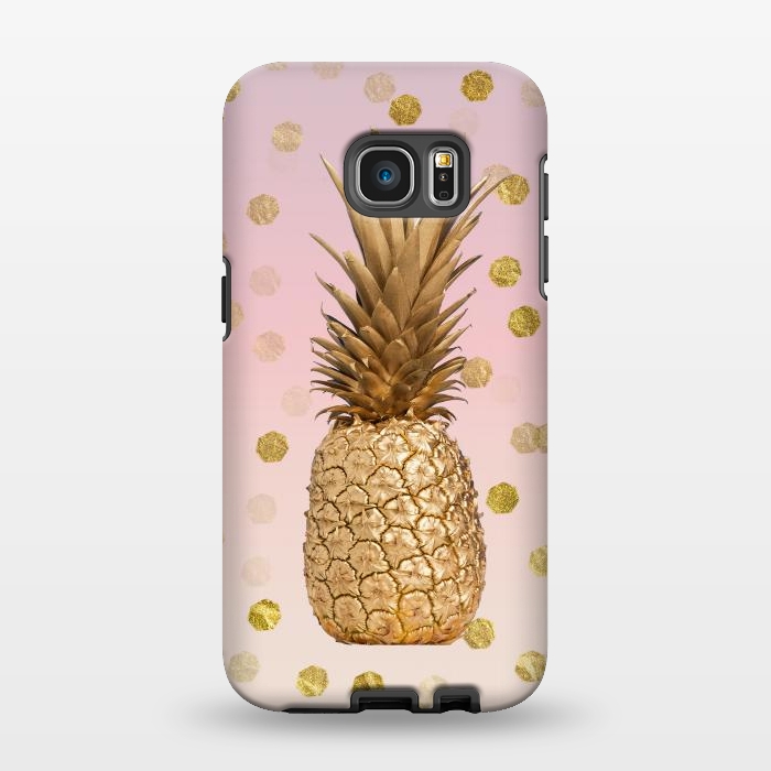 Galaxy S7 EDGE StrongFit Exotic Pineapple Golden Elegance by Andrea Haase