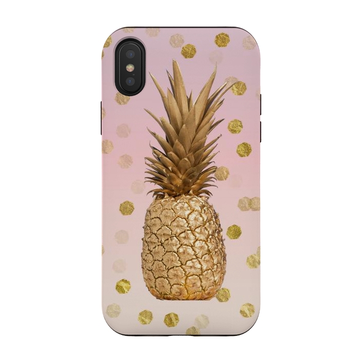 iPhone Xs / X StrongFit Exotic Pineapple Golden Elegance by Andrea Haase