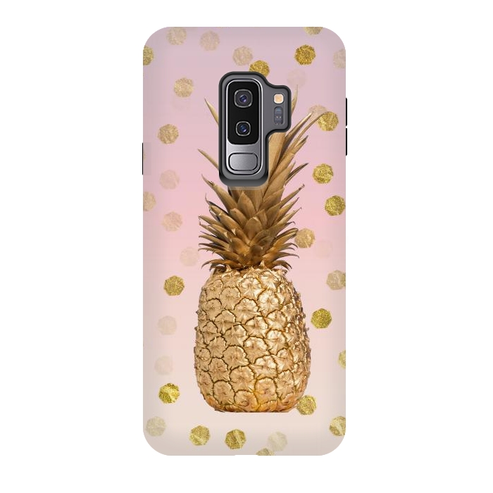 Galaxy S9 plus StrongFit Exotic Pineapple Golden Elegance by Andrea Haase