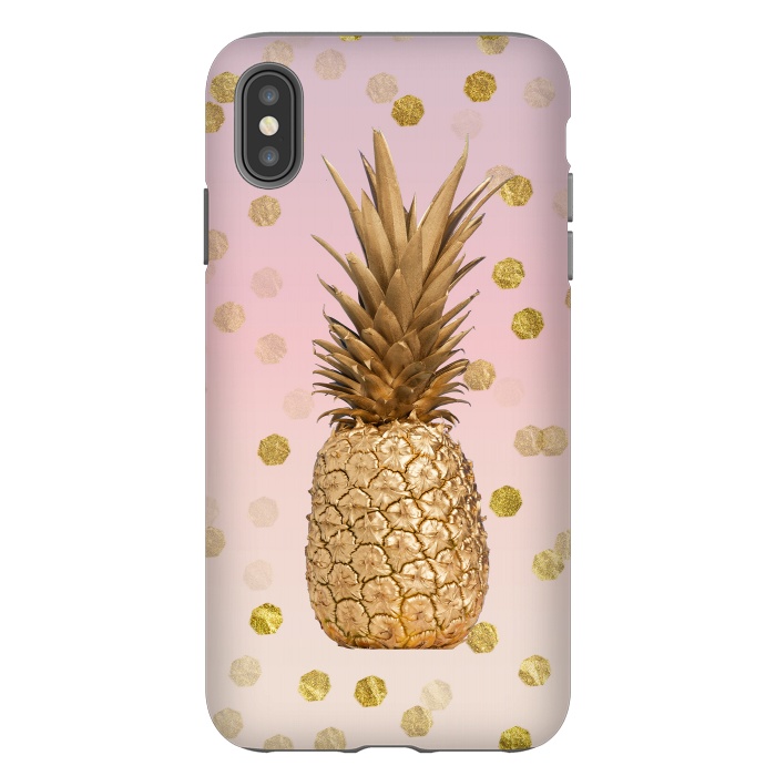 iPhone Xs Max StrongFit Exotic Pineapple Golden Elegance by Andrea Haase
